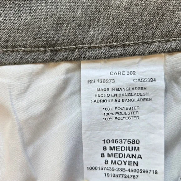 Lee Women's Gray Wrinkle Free Straight Leg Dress Pants Size 8 M Office‎ Travel - Picture 4 of 9